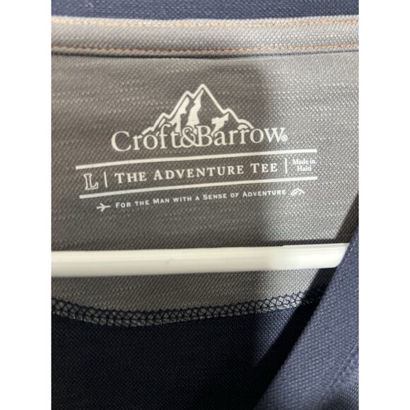 Croft & Barrow The Adventure Tee Men's Lg Blue Crew Neck Long Sleeve Shirt NWOT - Picture 4 of 6
